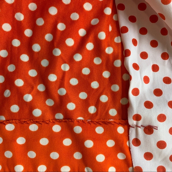 Vintage 60s 70s polka dot polyester dress set - Picture 9 of 11